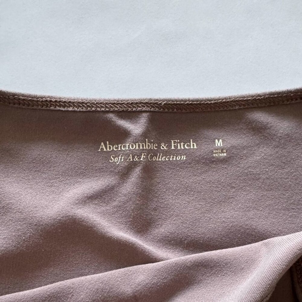 Abercrombie & Fitch Soft A&F Collection Corset Square Neck Top in Taupe - Picture 5 of 5